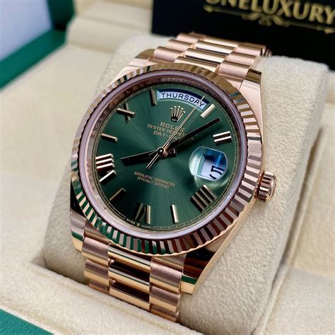 green rose gold rolex|rose gold Rolex 40mm.